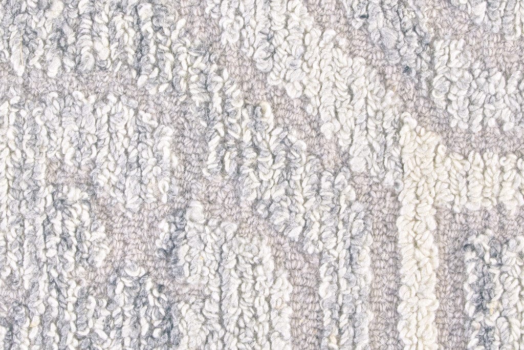 4' X 6' Gray Ivory And Taupe Wool Abstract Tufted Handmade Area Rug