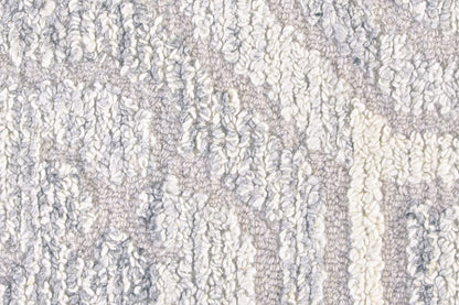 4' X 6' Gray Ivory And Taupe Wool Abstract Tufted Handmade Area Rug