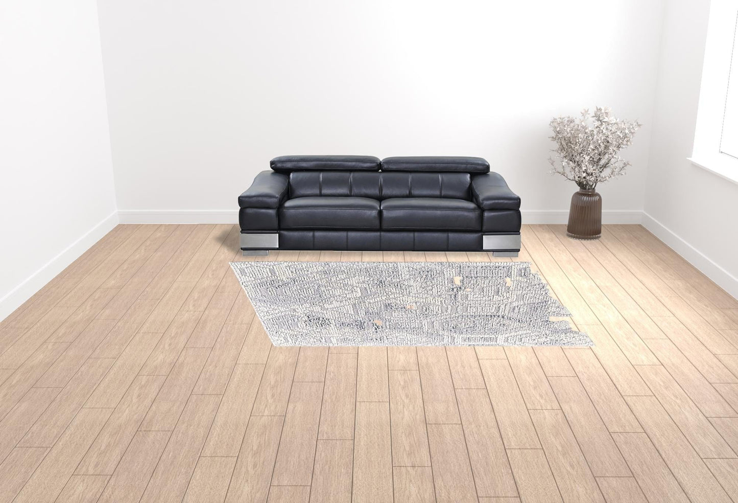 4' X 6' Gray Ivory And Taupe Wool Abstract Tufted Handmade Area Rug