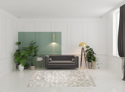 4' X 6' Ivory Gray And Taupe Abstract Stain Resistant Area Rug