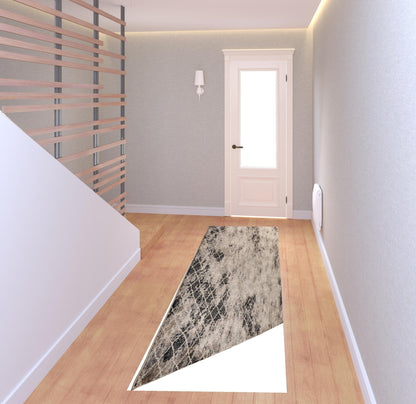 4' X 6' Ivory Gray And Taupe Abstract Stain Resistant Area Rug