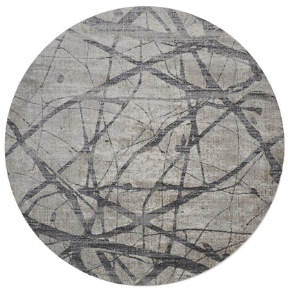 4' X 6' Taupe Gray And Ivory Abstract Stain Resistant Area Rug