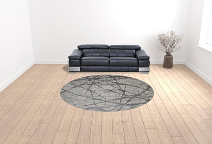 4' X 6' Taupe Gray And Ivory Abstract Stain Resistant Area Rug