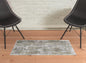 3' X 5' Green Gray And Ivory Abstract Power Loom Distressed Area Rug With Fringe