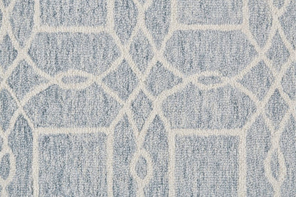 5' X 8' Black Gray And Ivory Wool Geometric Tufted Handmade Stain Resistant Area Rug