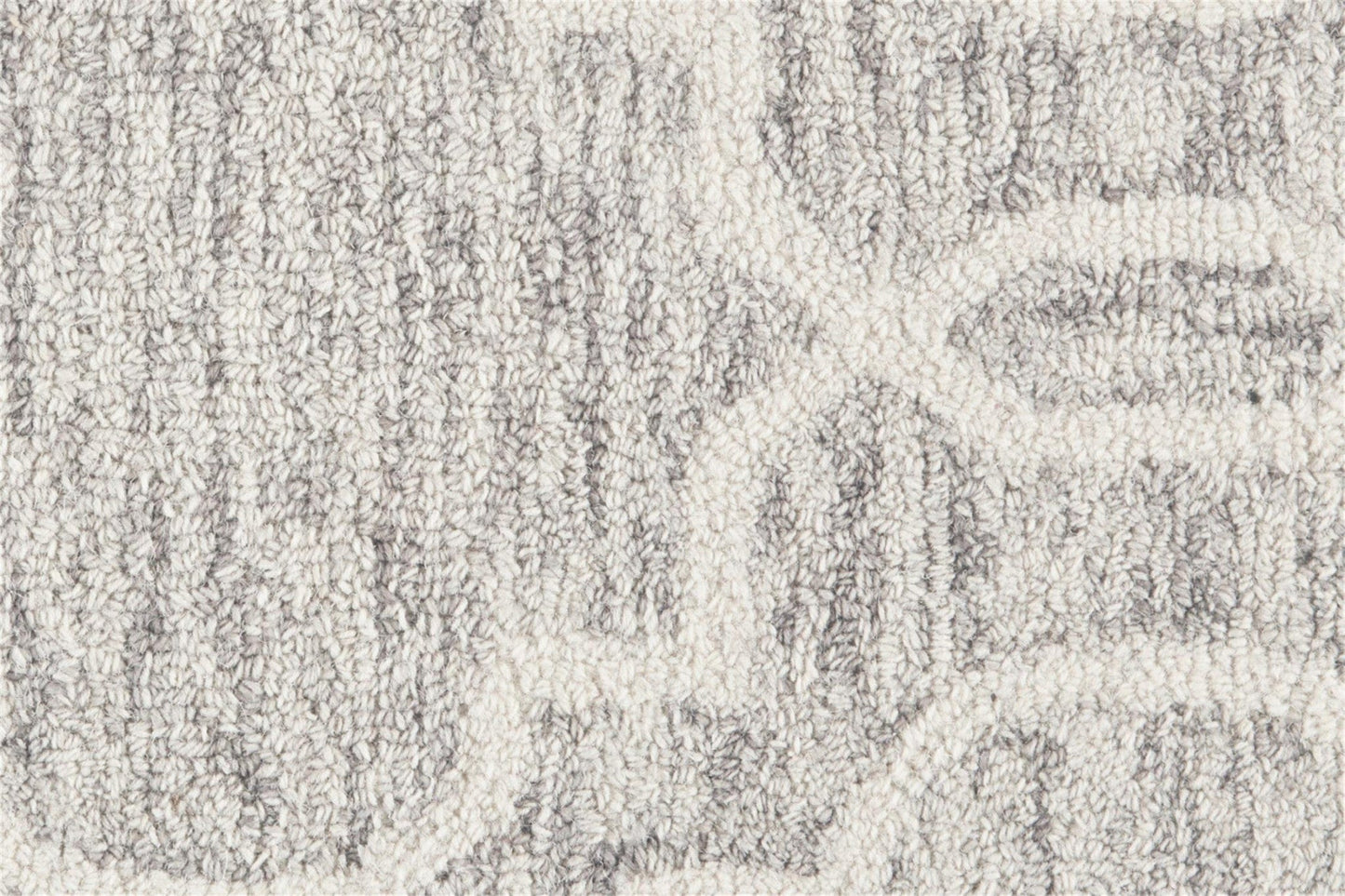 5' X 8' Blue Gray And Ivory Wool Geometric Tufted Handmade Stain Resistant Area Rug