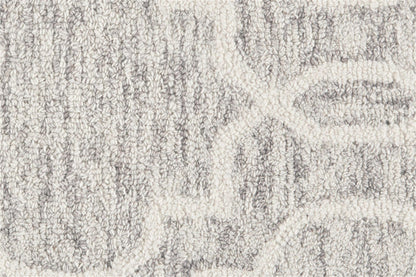 5' X 8' Blue Gray And Ivory Wool Geometric Tufted Handmade Stain Resistant Area Rug