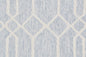 5' X 8' Blue And Ivory Wool Geometric Tufted Handmade Stain Resistant Area Rug