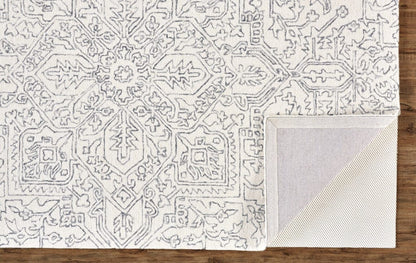 5' X 8' Ivory And Brown Wool Floral Tufted Handmade Stain Resistant Area Rug