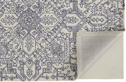 5' X 8' Ivory And Brown Wool Floral Tufted Handmade Stain Resistant Area Rug