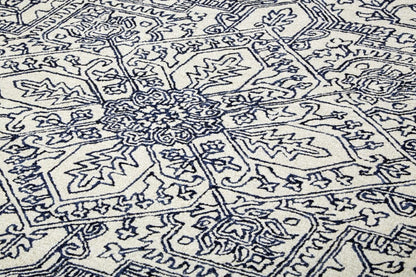 5' X 8' Ivory And Brown Wool Floral Tufted Handmade Stain Resistant Area Rug