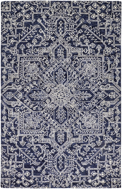 5' X 8' Ivory And Brown Wool Floral Tufted Handmade Stain Resistant Area Rug