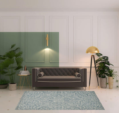 5' X 8' Ivory And Brown Wool Floral Tufted Handmade Stain Resistant Area Rug