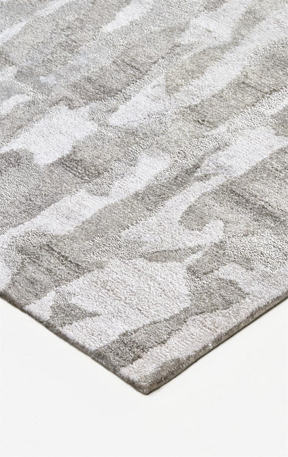 4' X 6' Gray Taupe And Silver Abstract Tufted Handmade Area Rug
