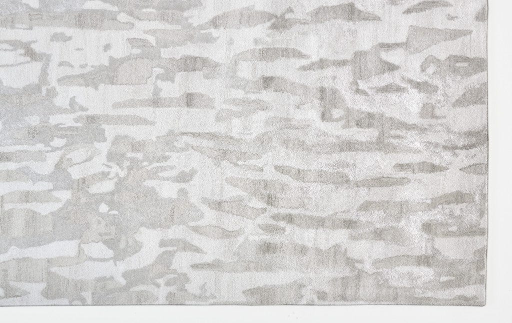 4' X 6' Gray Taupe And Silver Abstract Tufted Handmade Area Rug