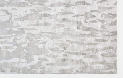 4' X 6' Gray Taupe And Silver Abstract Tufted Handmade Area Rug