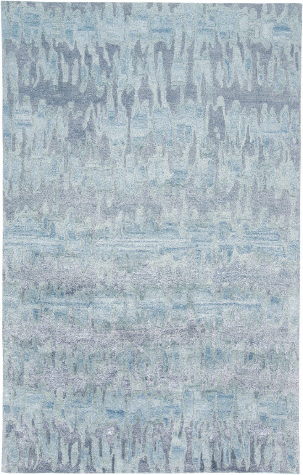 4' X 6' Blue Green And Gray Abstract Tufted Handmade Area Rug