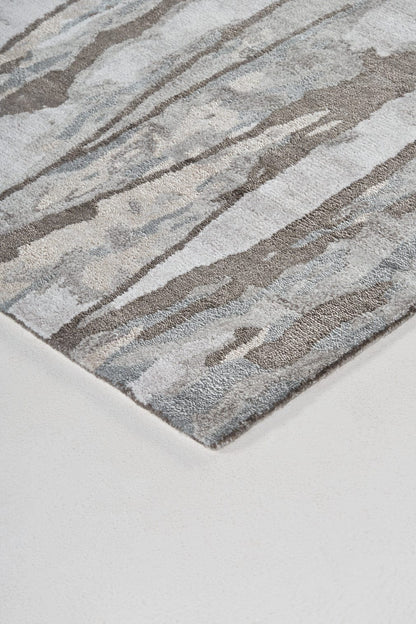 4' X 6' Taupe Ivory And Gray Abstract Tufted Handmade Area Rug