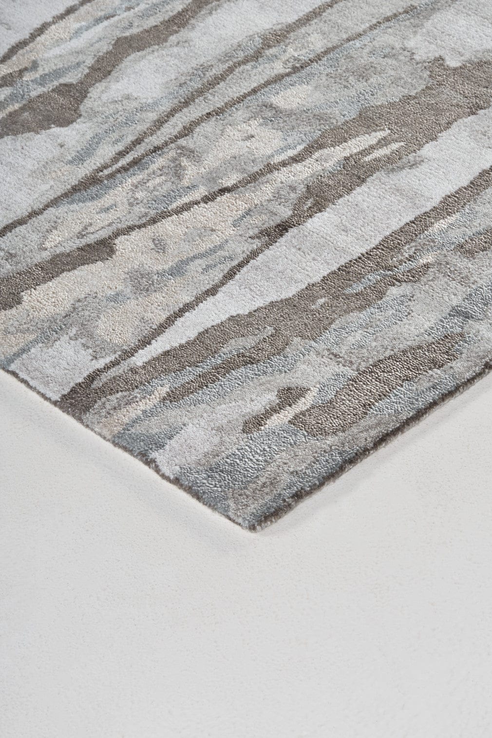 4' X 6' Taupe Ivory And Gray Abstract Tufted Handmade Area Rug