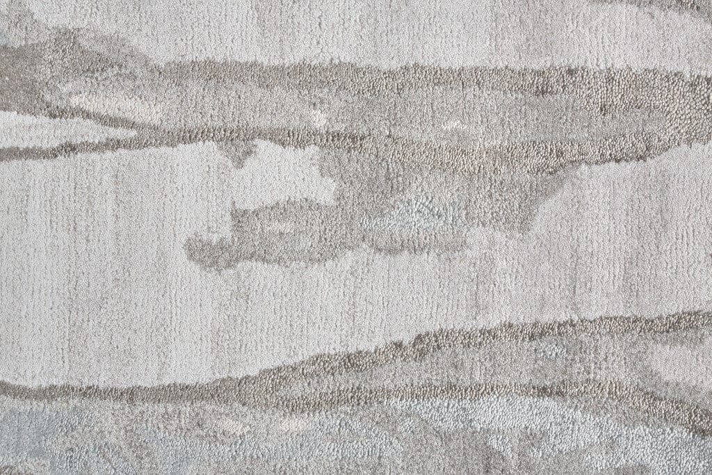 4' X 6' Taupe Ivory And Gray Abstract Tufted Handmade Area Rug