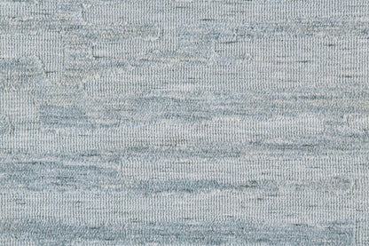 4' X 6' Blue Ivory And Gray Geometric Stain Resistant Area Rug