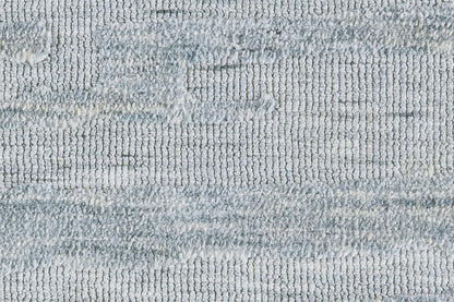 4' X 6' Blue Ivory And Gray Geometric Stain Resistant Area Rug