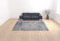 4' X 6' Blue Gray And Ivory Floral Stain Resistant Area Rug