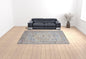 4' X 6' Taupe Blue And Gray Floral Stain Resistant Area Rug