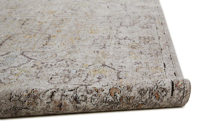 4' X 6' Gray Taupe And Yellow Abstract Stain Resistant Area Rug