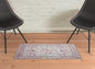 4' X 6' Ivory Pink And Gray Floral Stain Resistant Area Rug