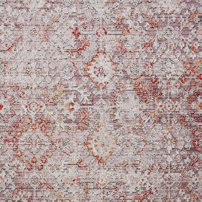 4' X 6' Pink Ivory And Gray Abstract Stain Resistant Area Rug