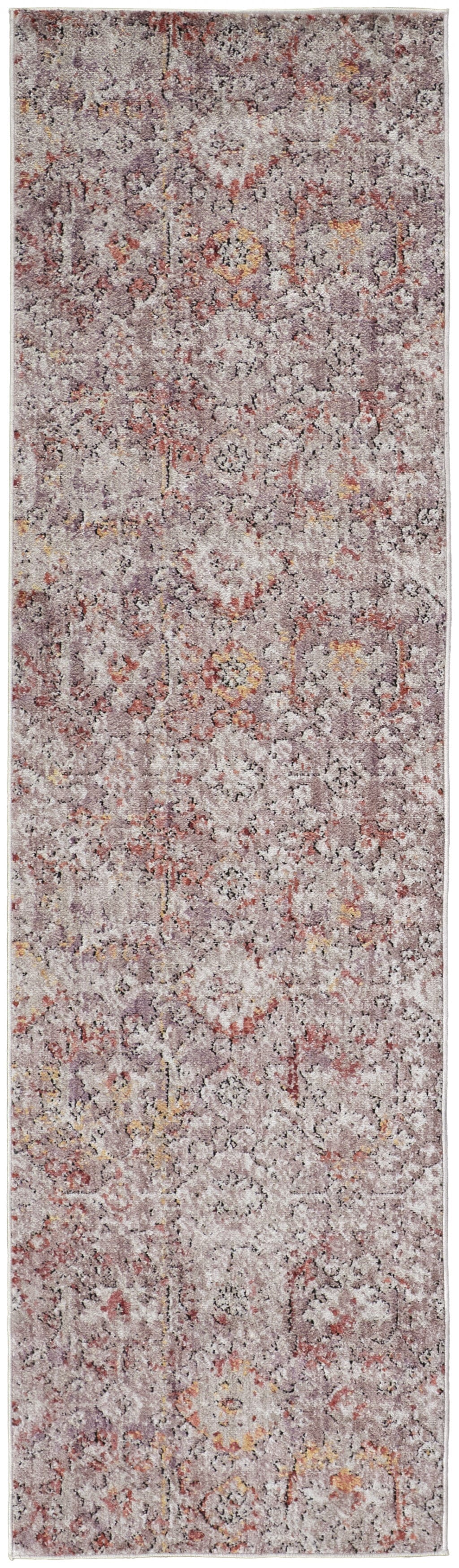 4' X 6' Pink Ivory And Gray Abstract Stain Resistant Area Rug