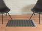 4' X 6' Black And Ivory Wool Geometric Hand Woven Area Rug With Fringe