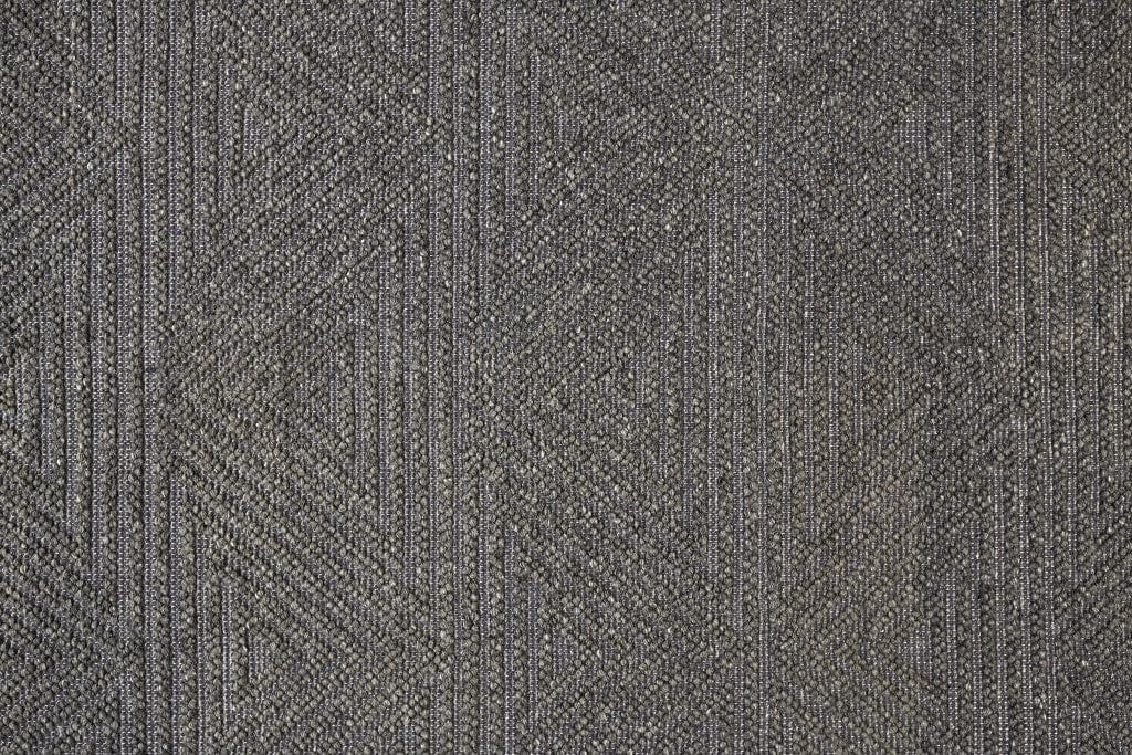 4' X 6' Gray Wool Geometric Hand Woven Area Rug With Fringe