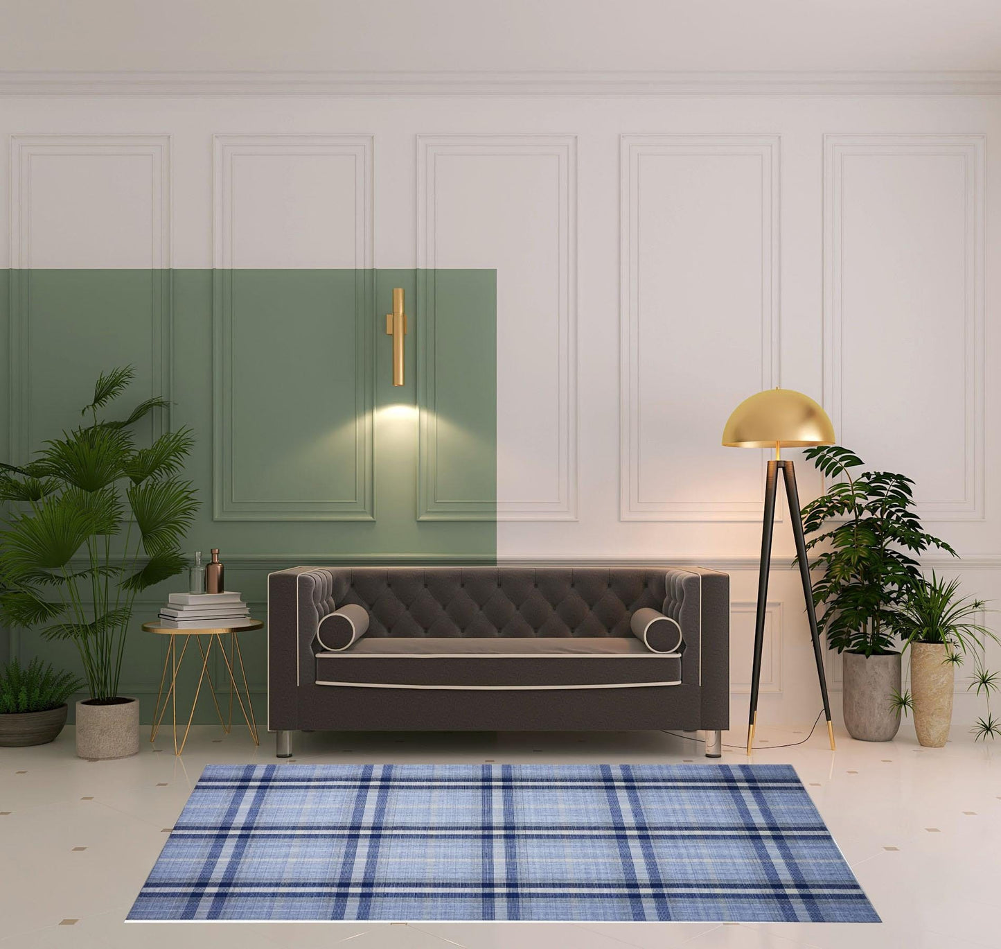 4' X 6' Blue Green And Black Abstract Hand Woven Stain Resistant Area Rug