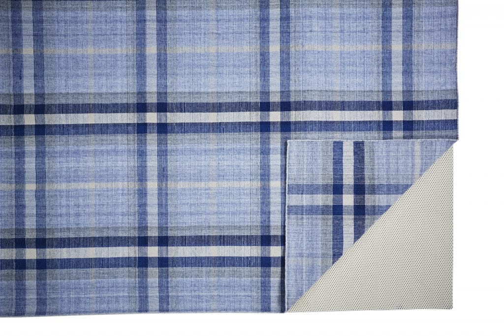 4' X 6' Blue Green And Black Abstract Hand Woven Stain Resistant Area Rug