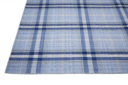 4' X 6' Blue Green And Black Abstract Hand Woven Stain Resistant Area Rug