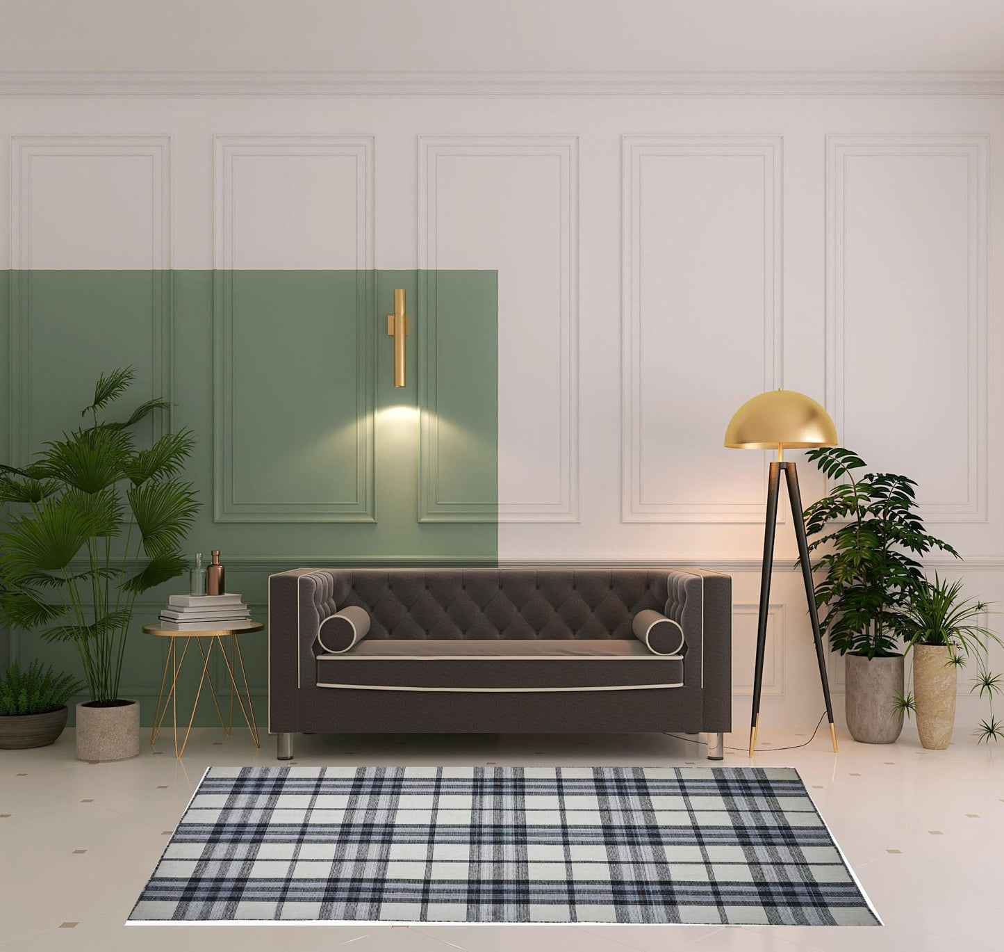 4' X 6' Blue Green And Black Abstract Hand Woven Stain Resistant Area Rug