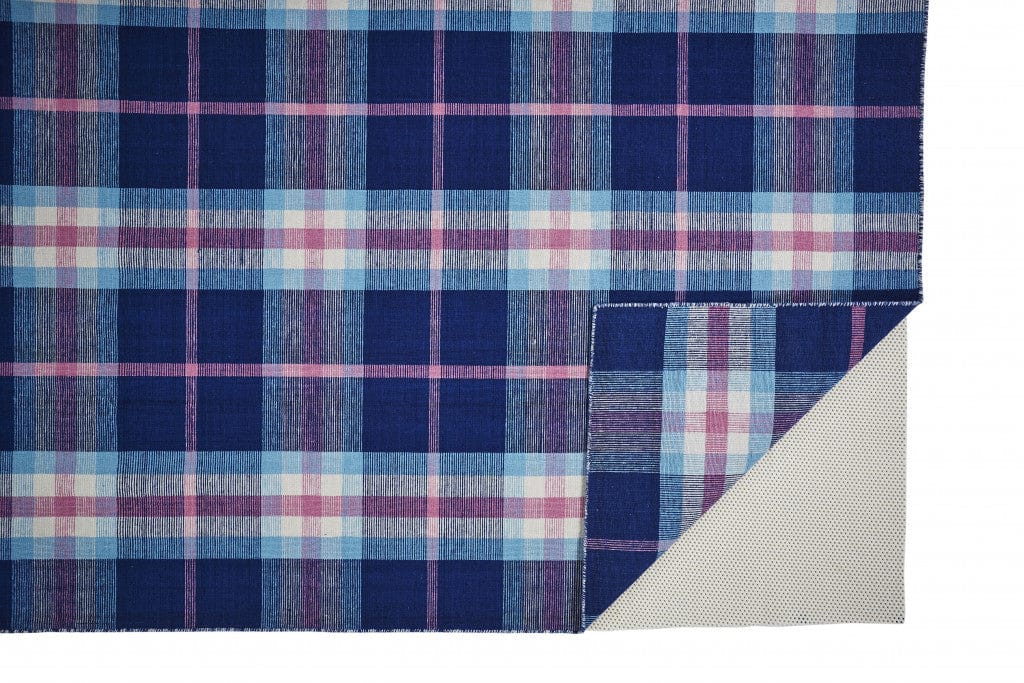 4' X 6' Blue Green And Black Abstract Hand Woven Stain Resistant Area Rug