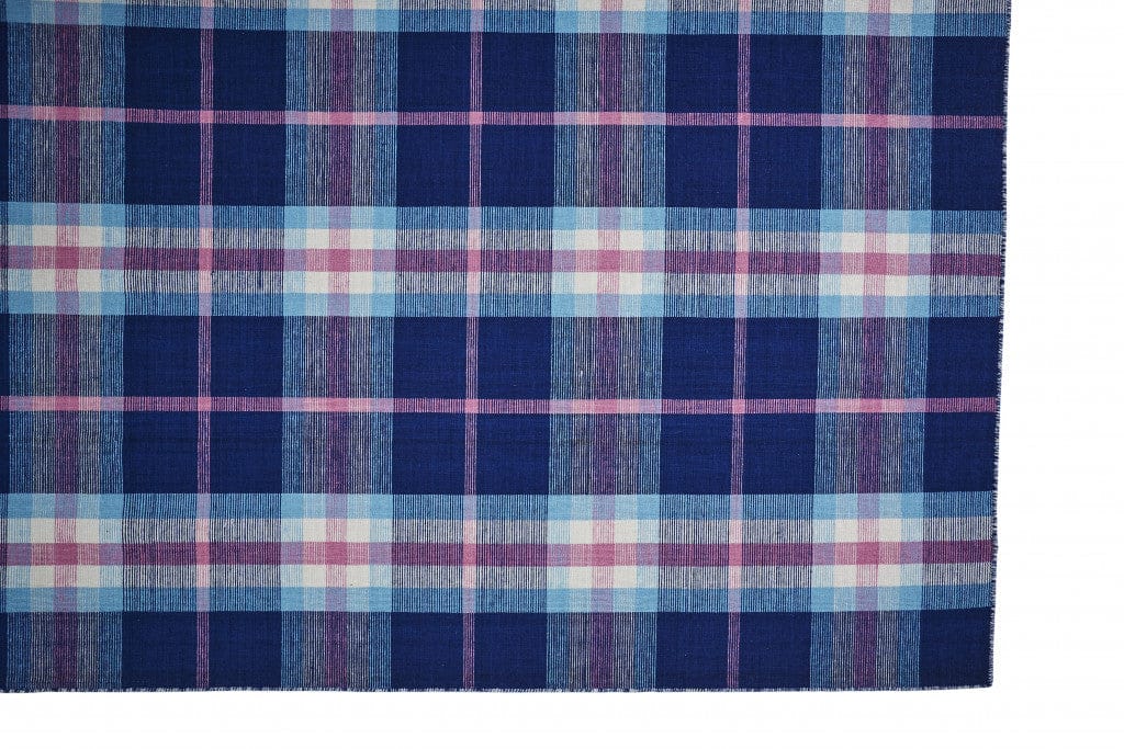 4' X 6' Blue Green And Black Abstract Hand Woven Stain Resistant Area Rug