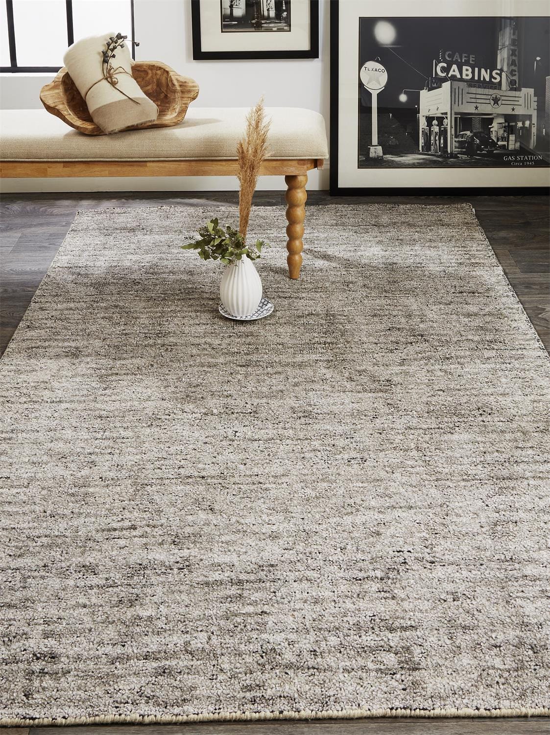 4' X 6' Gray And Black Hand Woven Area Rug