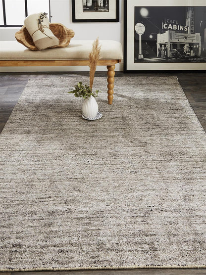 4' X 6' Gray And Black Hand Woven Area Rug
