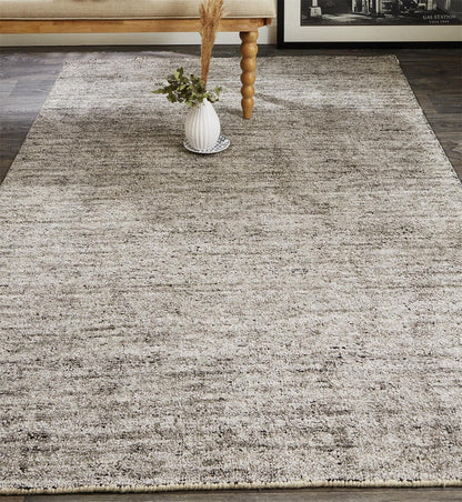 4' X 6' Gray And Black Hand Woven Area Rug