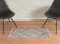 4' X 6' Ivory Gray And Tan Geometric Hand Woven Stain Resistant Area Rug With Fringe