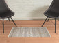 4' X 6' Tan Gray And Ivory Geometric Hand Woven Stain Resistant Area Rug With Fringe