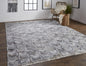 4' X 6' Gray Silver And Taupe Geometric Hand Woven Stain Resistant Area Rug With Fringe