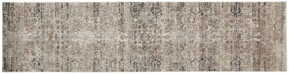 2' X 3' Taupe Ivory And Gray Abstract Distressed Area Rug With Fringe