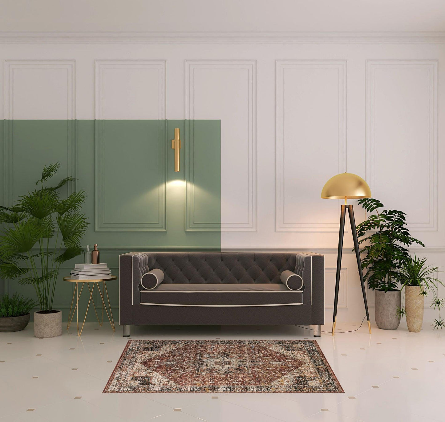 2' X 3' Red Ivory And Black Abstract Distressed Area Rug With Fringe