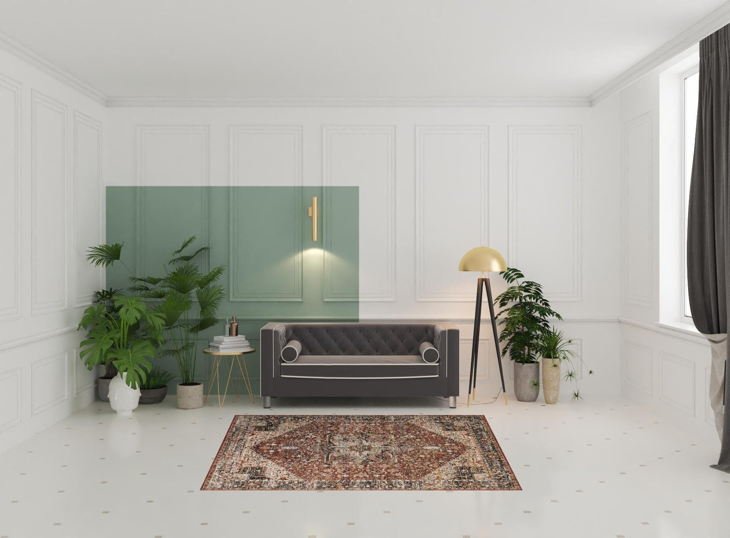 2' X 3' Red Ivory And Black Abstract Distressed Area Rug With Fringe