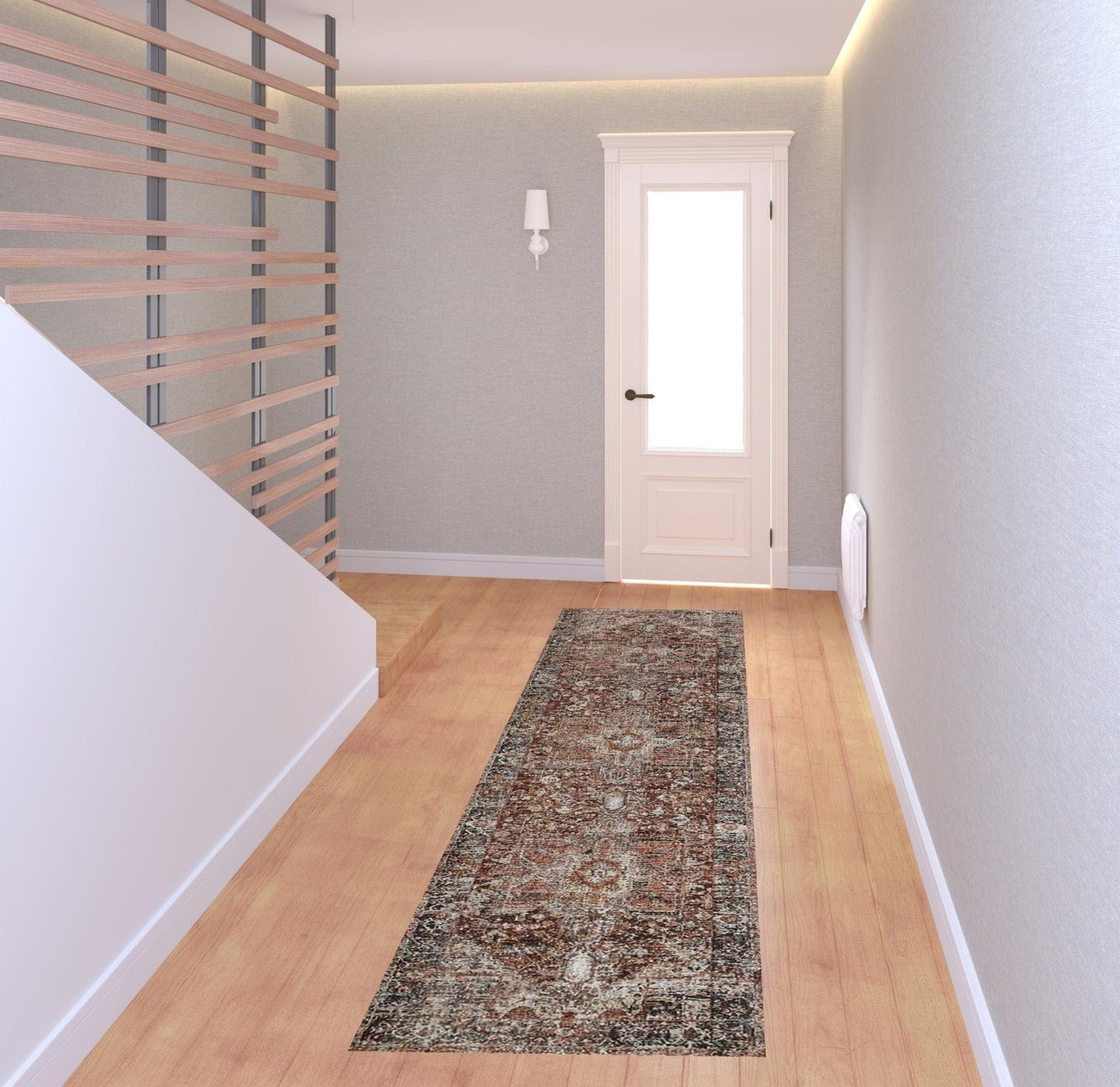 2' X 3' Red Ivory And Black Abstract Distressed Area Rug With Fringe